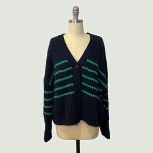 MUNTHE - Tupper Striped Cabled Cardigan - NWT